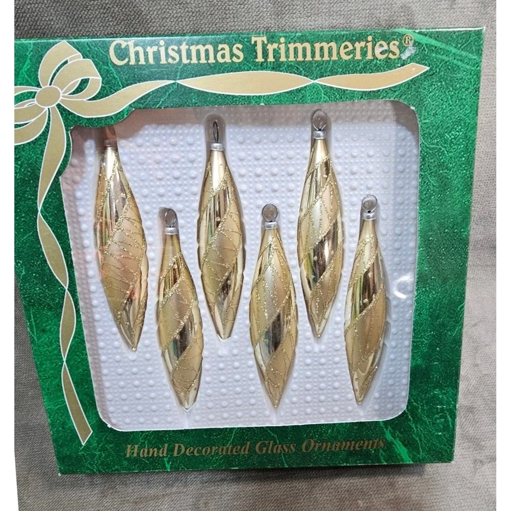 Lot VTG Mini Glass Christmas Ornaments Lot 5 Box Victoria Collection & Bradford